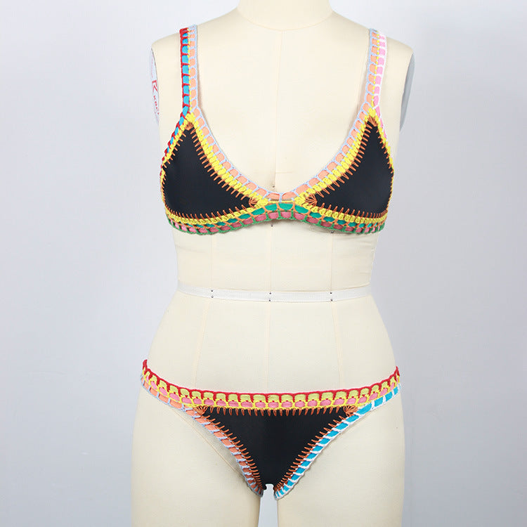 Hand-woven beach Bikini Women Two Piece Swimsuit Beach Vacation Summer
