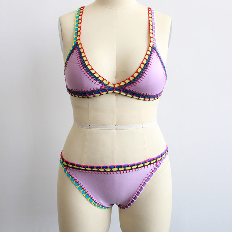 Hand-woven beach Bikini Women Two Piece Swimsuit Beach Vacation Summer