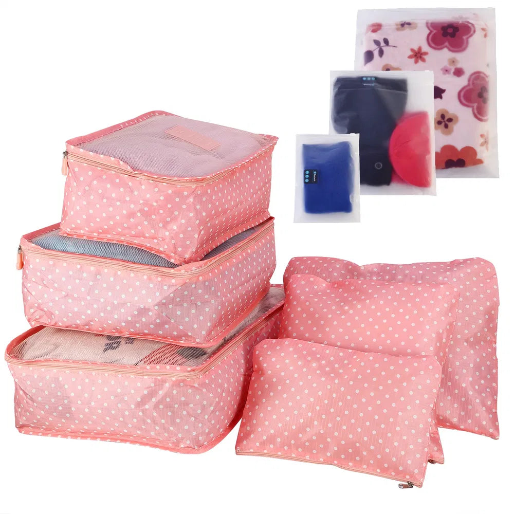 Juego de 9 bolsas de almacenamiento de ropa, resistentes al agua, organizadores de equipaje de viaje, cubos de embalaje para blusas, medias y ropa interior.