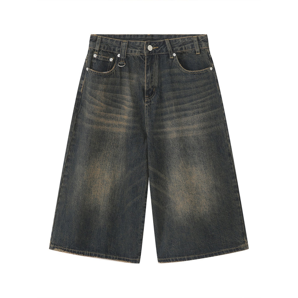 Pantalones vaqueros anchos, holgados y recortados, estilo retro americano para mujer