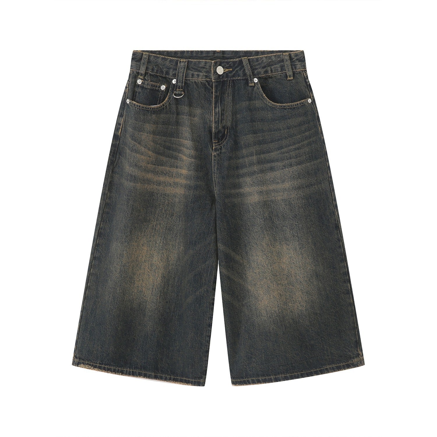 Pantalones vaqueros anchos, holgados y recortados, estilo retro americano para mujer