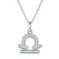12 Zodiac Signs - Libra, Set With Top-quality Moissanite, Luxurious And Fashionable Light Luxury Trend Jewelry, Silver Necklace, Pendant S925 Silver Electroplated Platinum