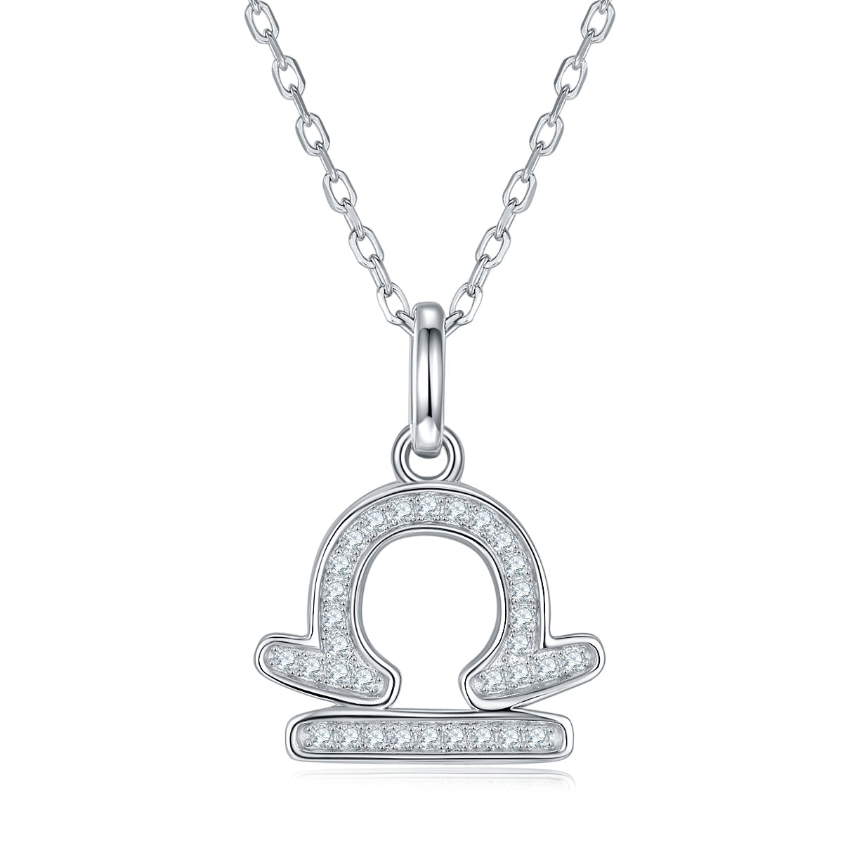 12 Zodiac Signs - Libra, Set With Top-quality Moissanite, Luxurious And Fashionable Light Luxury Trend Jewelry, Silver Necklace, Pendant S925 Silver Electroplated Platinum