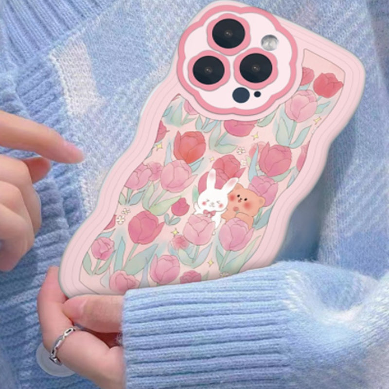 Funda protectora transparente para teléfono X Max con diseño de olas grandes