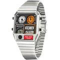 Reloj retro cuadrado multifuncional resistente al agua para hombre con medición de temperatura