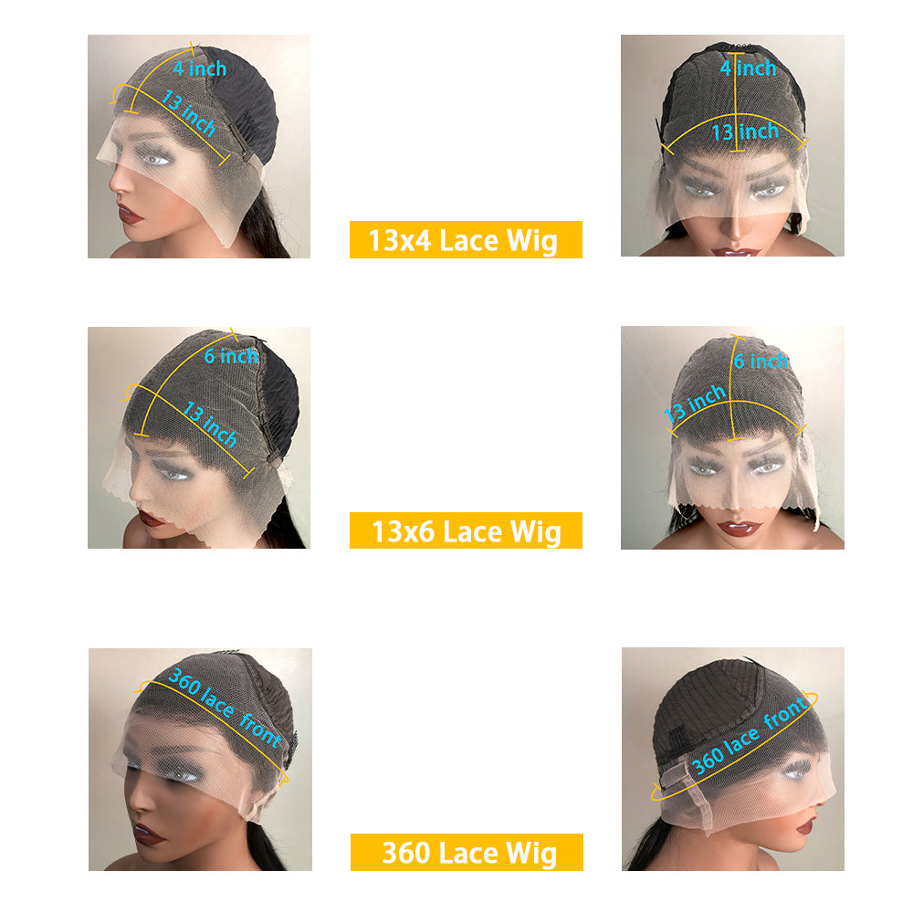 Pelucas de cabello humano con ondas corporales y encaje frontal completo de 360 ​​grados