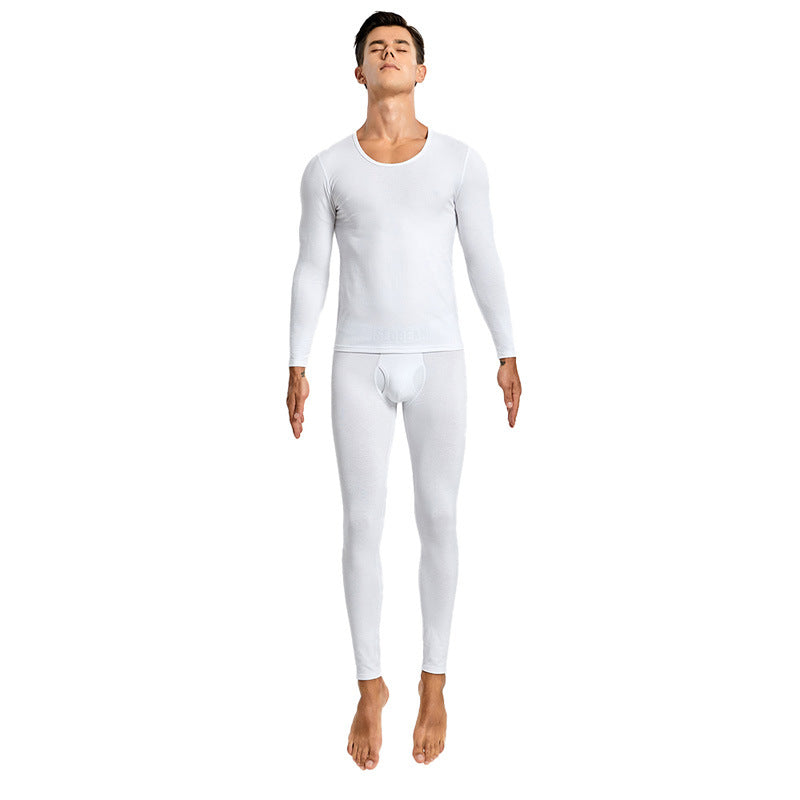Ropa interior térmica de punto de algodón elástico, ajustada, para otoño