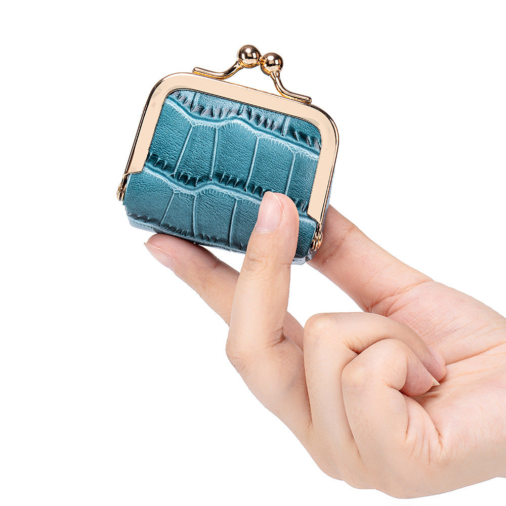 Cartera de cuero creativa de estilo japonés con estampado para monedas