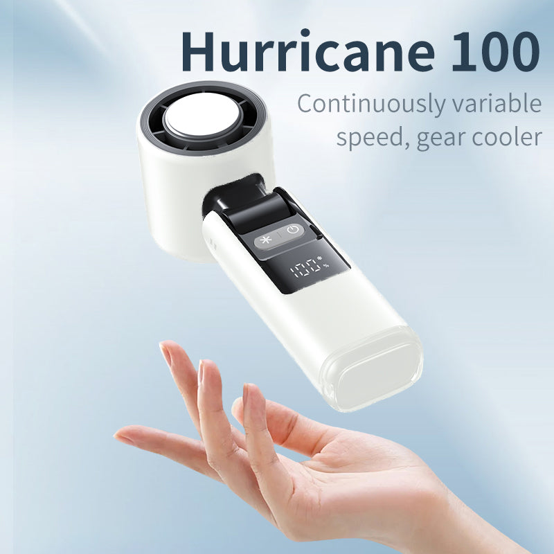 Ventilador portátil de mano, miniventilador turbo de velocidad ajustable, modo de temperatura reducida, pantalla digital recargable, ventilador personal plegable con luz nocturna, adecuado para mujeres y hombres al aire libre.