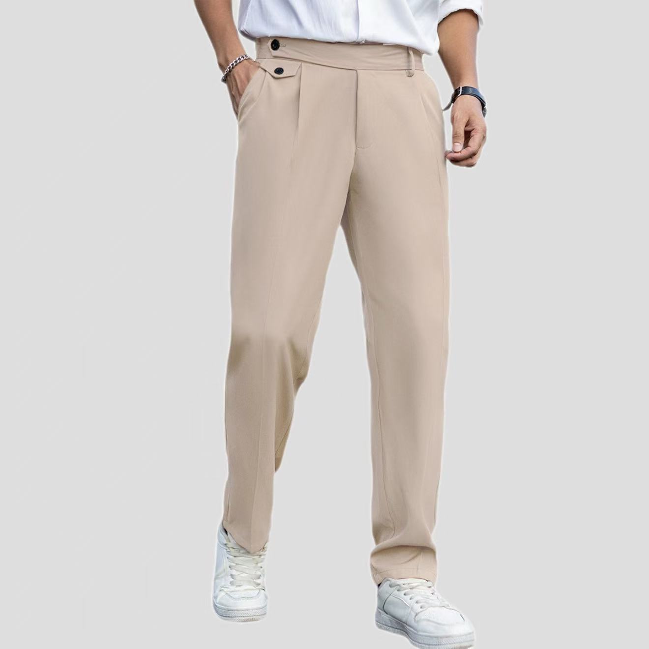 Pantalones rectos casuales, versátiles y elegantes para hombre