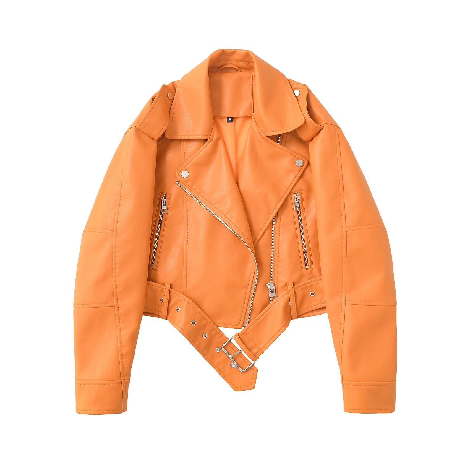 Chaqueta holgada lavada con cuello vuelto estilo urbano retro, la más vendida
