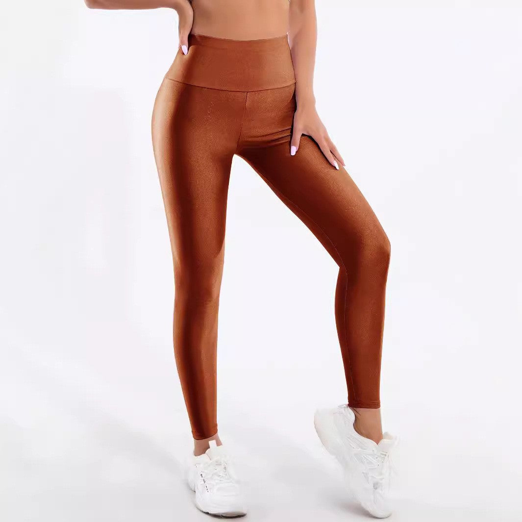 Leggings ajustados de color liso elásticos para mujer