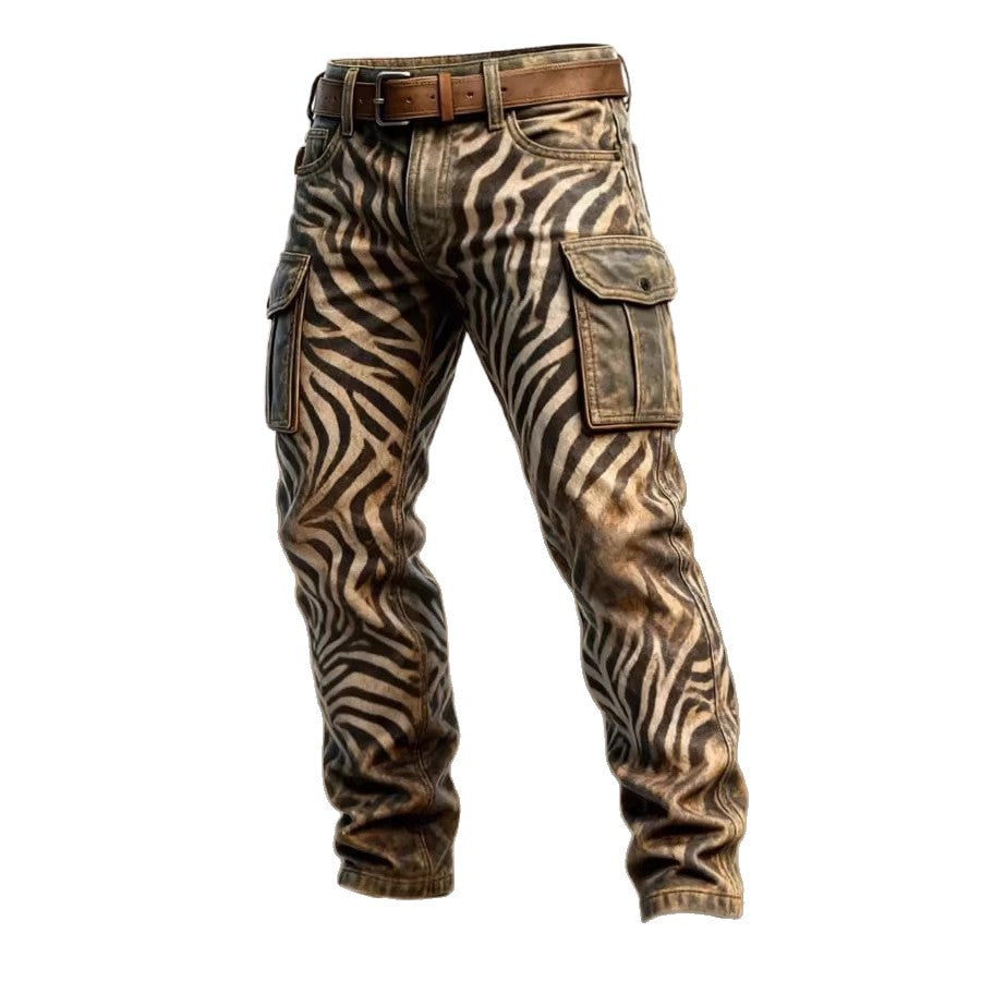 Pantalones de trabajo retro para hombre de estilo punk inspirados en Europa y América.