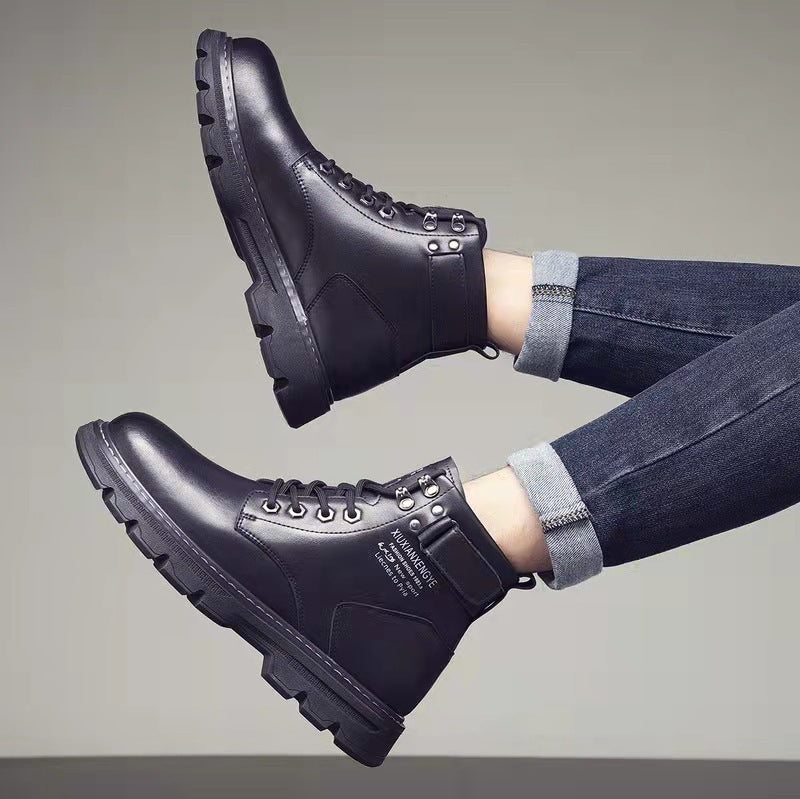 Botas de caña media a alta para hombre de estilo coreano