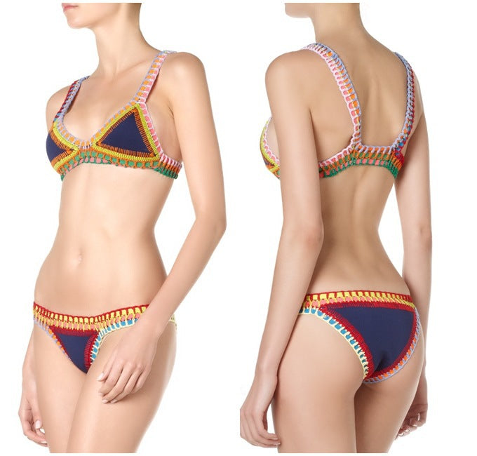 Hand-woven beach Bikini Women Two Piece Swimsuit Beach Vacation Summer