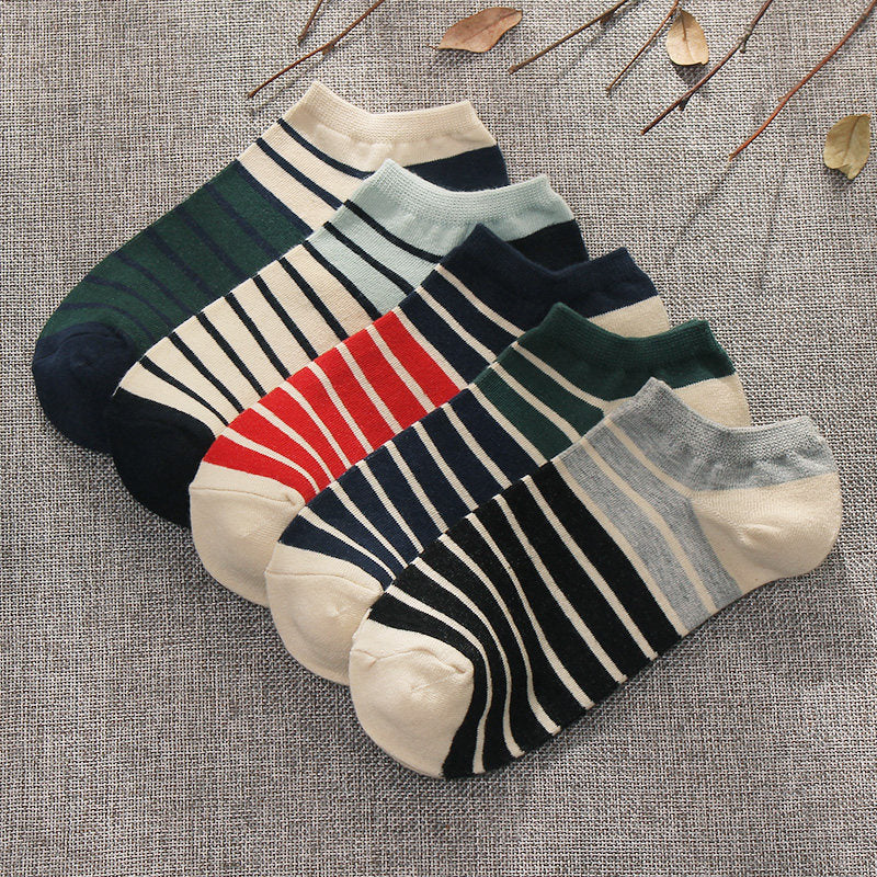Calcetines tobilleros de corte bajo, transpirables, de algodón, de color liso, de verano, de negocios, modernos, absorbentes del sudor y de corte bajo.