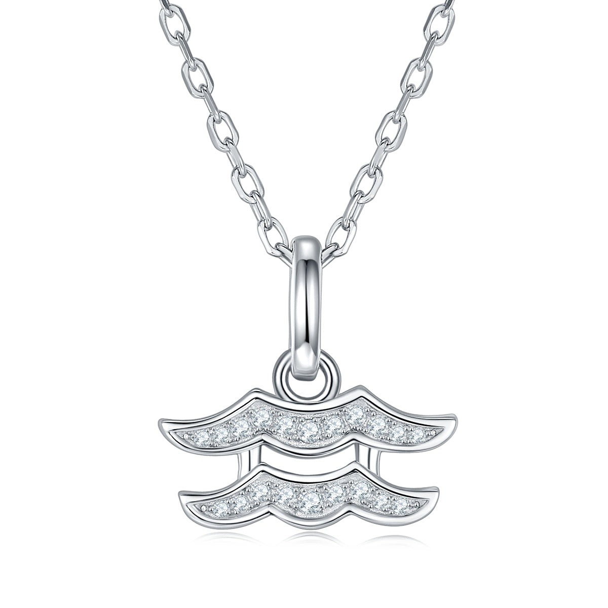 12 Zodiac Signs Aquarius Set With Top quality Moissanite Luxurious And Fashionable Light Luxury Trend Jewelry Silver Necklace Pendant Silver plated Platinum
