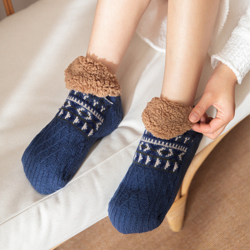 Calcetines tipo botín de forro polar, cómodos y antideslizantes, para uso en interiores, para mujeres y hombres.