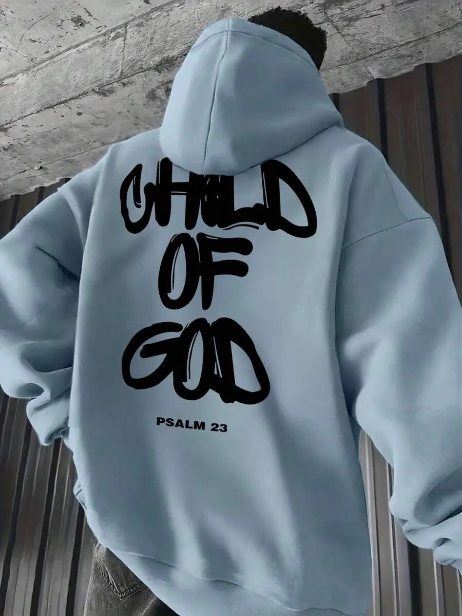 Sudadera con capucha y forro polar para hombre con estampado de letras