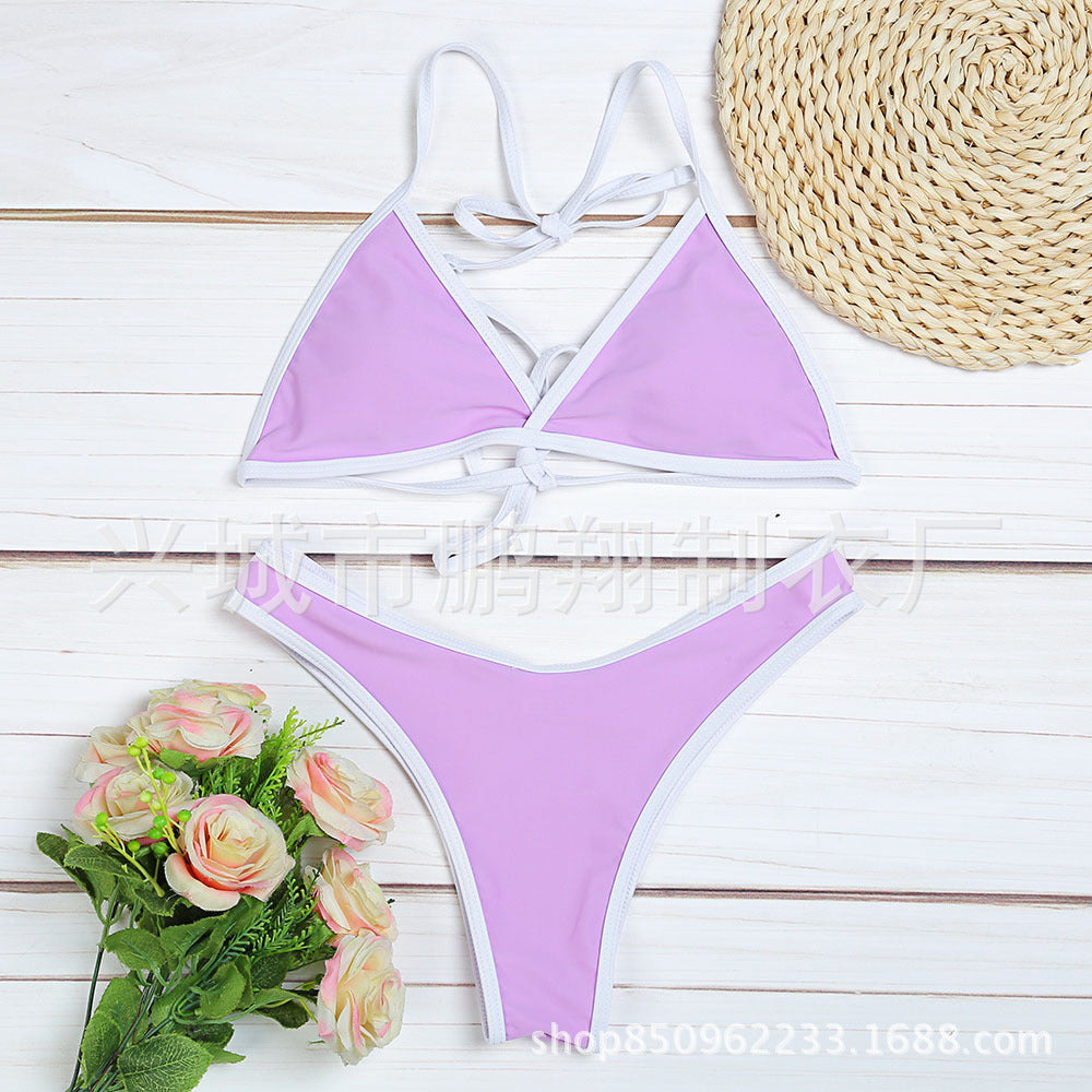 Sexy Plunge Bikini Set Women Push Up Two Piece Swimsuit Beach