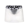 Minifalda de PVC transparente para hombre, dos piezas, sexy, con abertura lateral