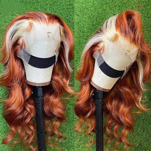 Peluca de cabello humano 4x4 con detalles destacados 613