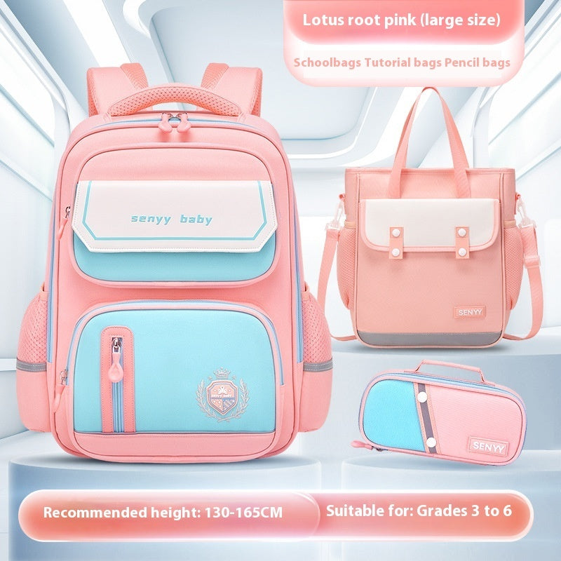 Mochila infantil con protección para la columna vertebral, impermeable, de tela Oxford de gran capacidad