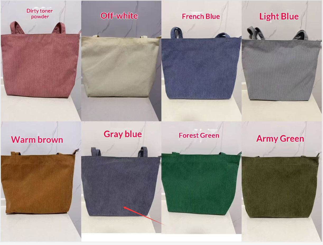 Bolso de mano informal de pana para mujer, moderno, minimalista y a la moda.