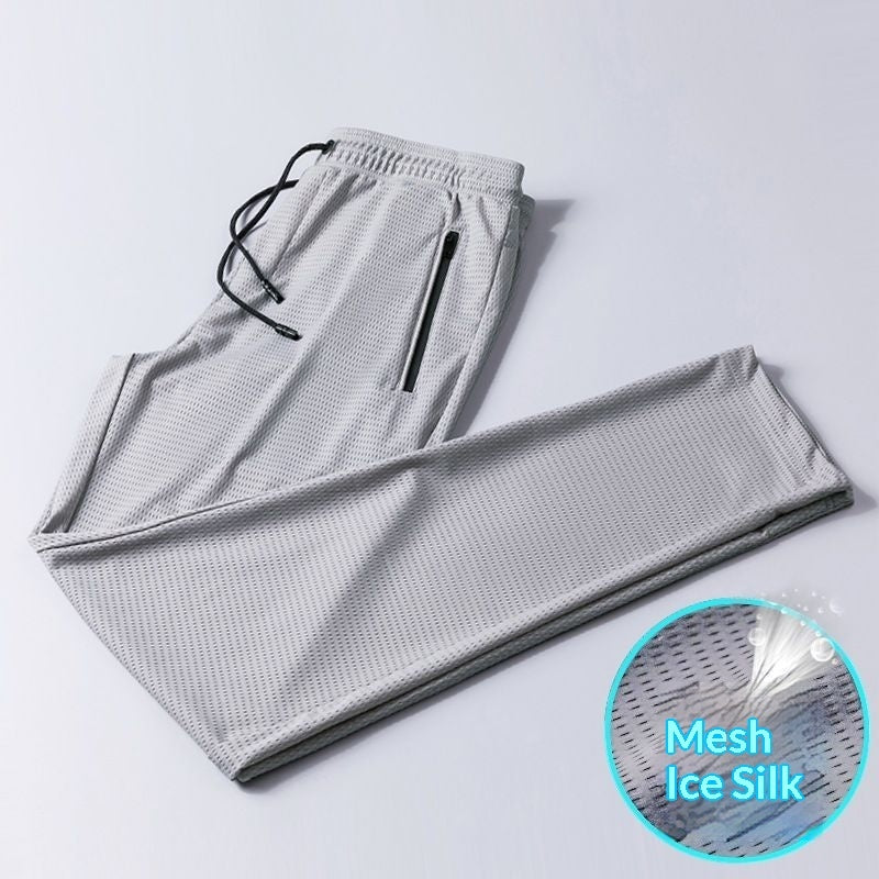 Pantalones deportivos casuales de seda de hielo para hombre