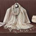 Jacquard Tassel Shawl An Outer Layer For Sun Protection And Breathability Perfect As A Womens Scarf