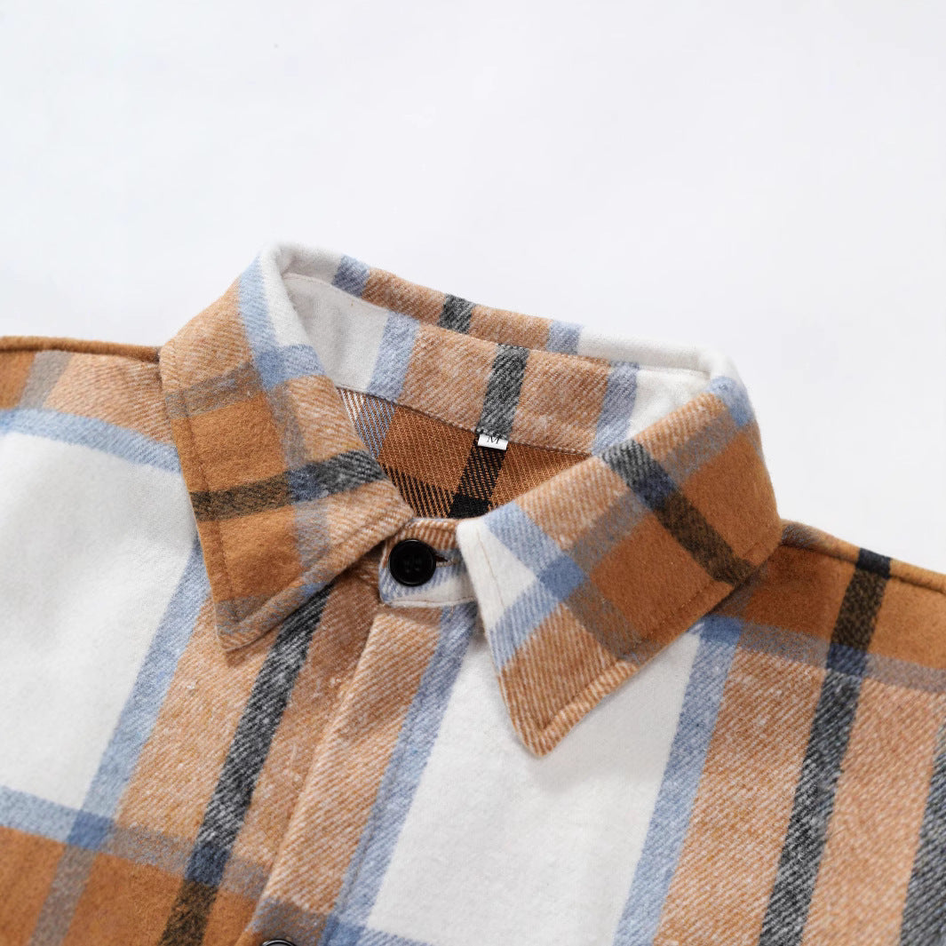Chaqueta informal de franela a cuadros para hombre