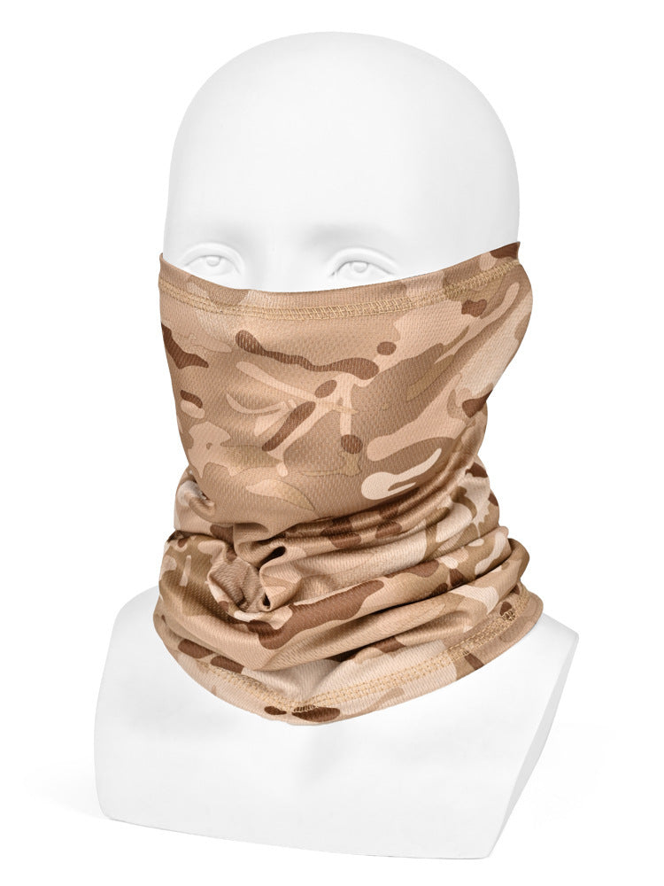 Polaina de cuello transpirable todo en uno con protección solar, perfecta para uso en exteriores.