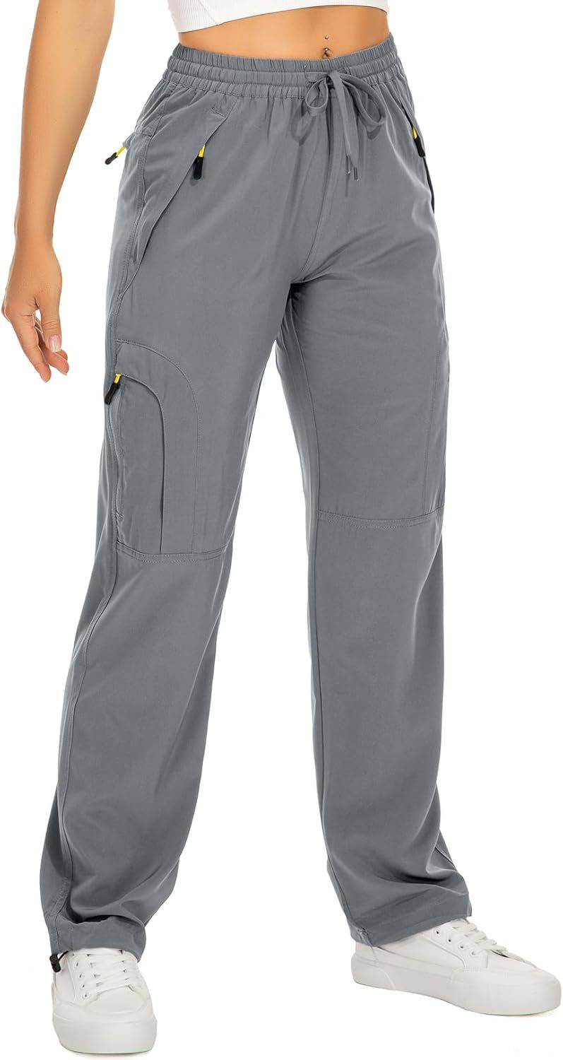 Pantalones de entrenamiento holgados de pierna recta con puños con cordón