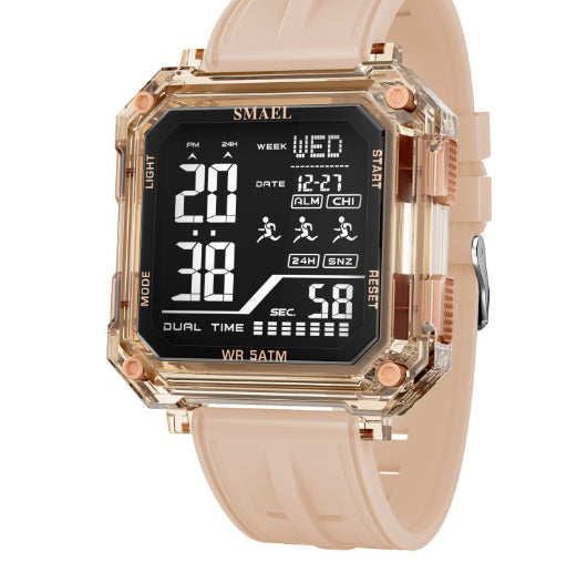 Reloj deportivo con alarma y cronómetro de moda informal para estudiantes.