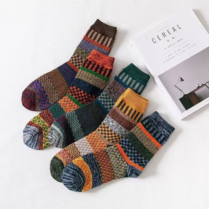 Calcetines térmicos de lana gruesos informales para hombre