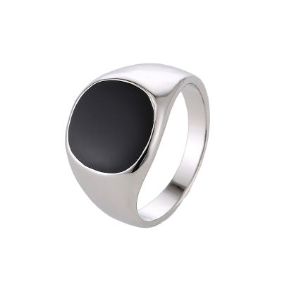 Anillo clásico de aleación de zinc para hombre con goteo de aceite suave