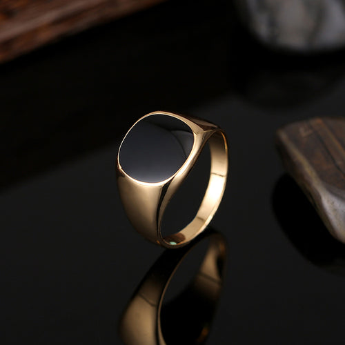 Anillo clásico de aleación de zinc para hombre con goteo de aceite suave