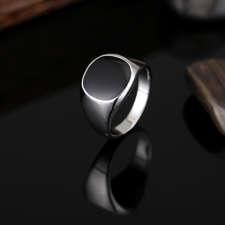 Anillo clásico de aleación de zinc para hombre con goteo de aceite suave