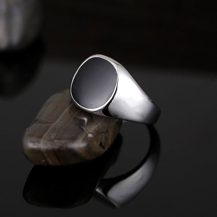 Anillo clásico de aleación de zinc para hombre con goteo de aceite suave