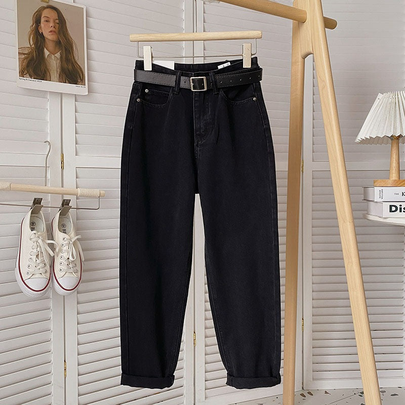 Straight-leg Cropped Slimming Carrot-shaped Dad Jeans For Petite Frames