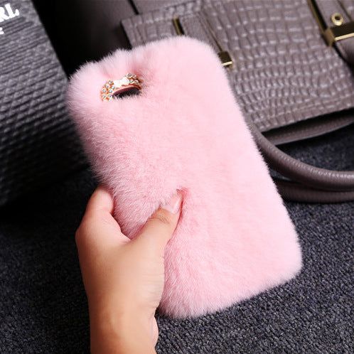 Compatible con Apple, nuevo teléfono móvil iphone7 plus shellx Rex fur plush lujosa funda protectora de piel fashionista