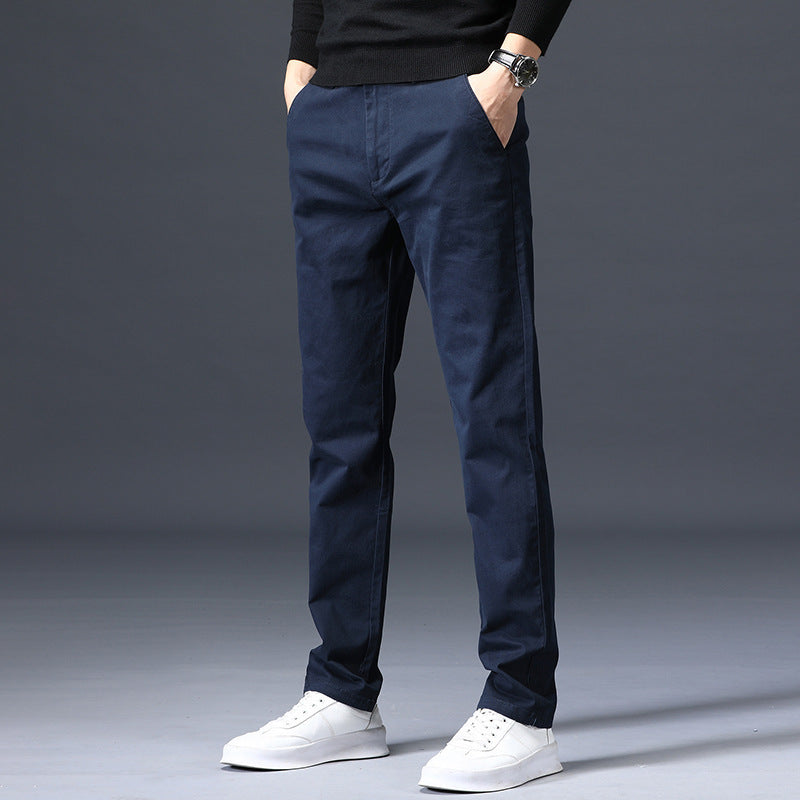 Pantalones de negocios elásticos, holgados y rectos para jóvenes.