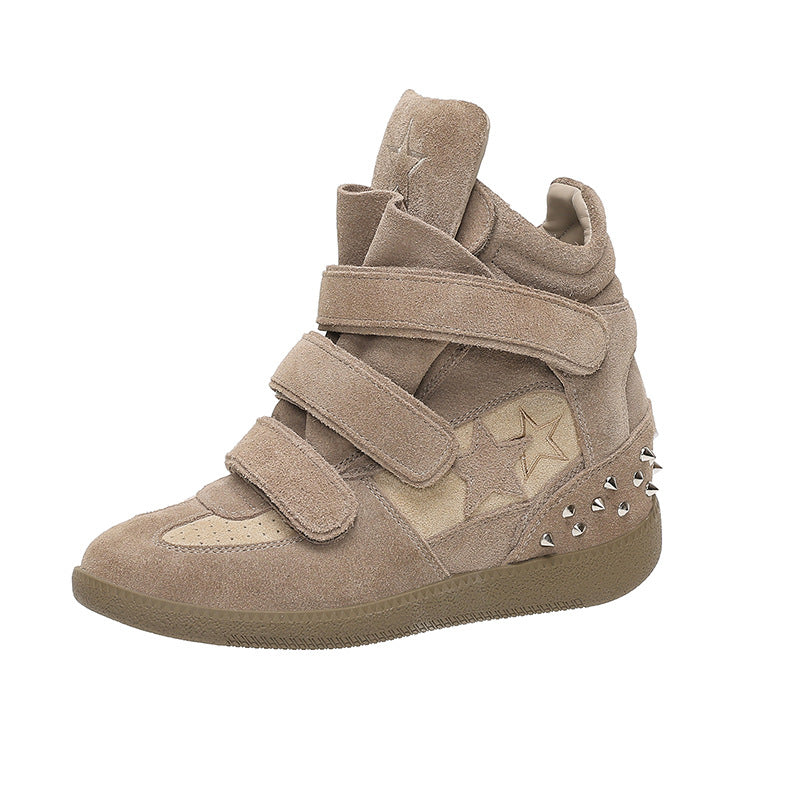 Zapatos casuales de caña alta con suela gruesa y tacón oculto para mujer