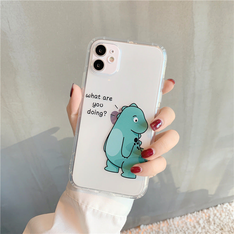 Funda protectora transparente para teléfono móvil, sencilla y anticaídas, ideal para parejas.
