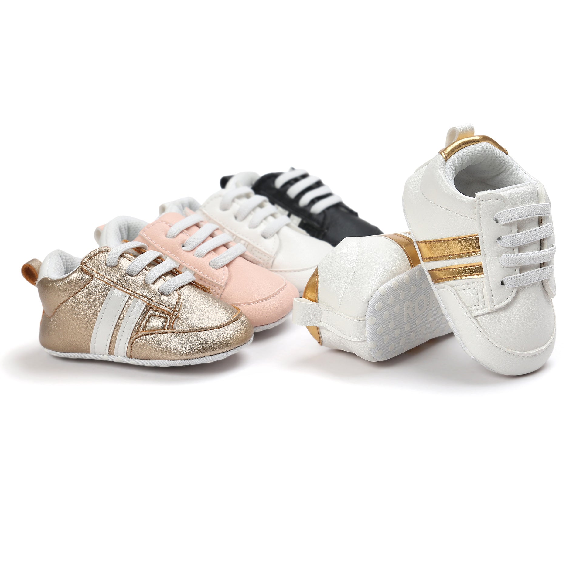 Mocasines para bebé niño y niña, de piel sintética, antideslizantes, suaves, para recién nacidos