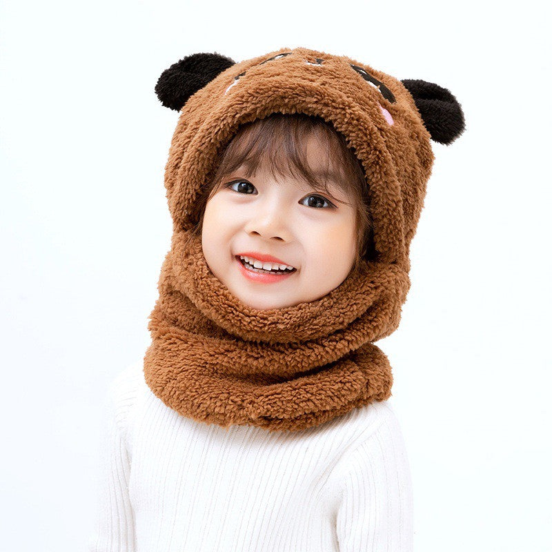 Gorro de invierno para niños y niñas, de una pieza, con protección para las orejas y cabeza de panda.