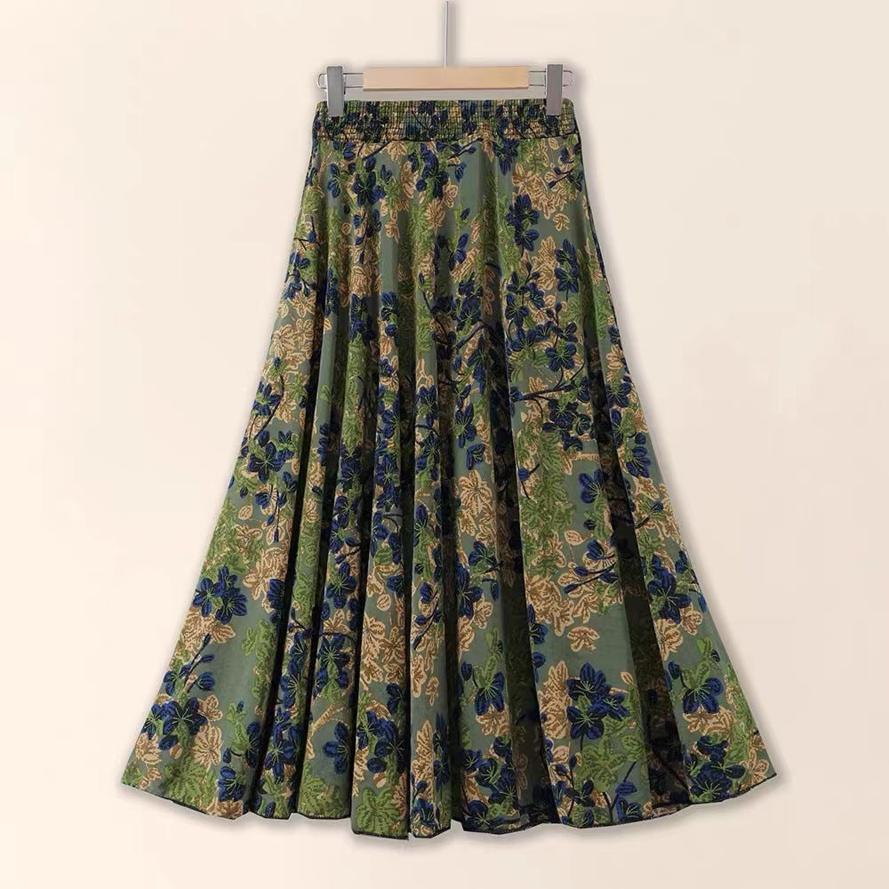 Vestido midi floral plisado adelgazante
