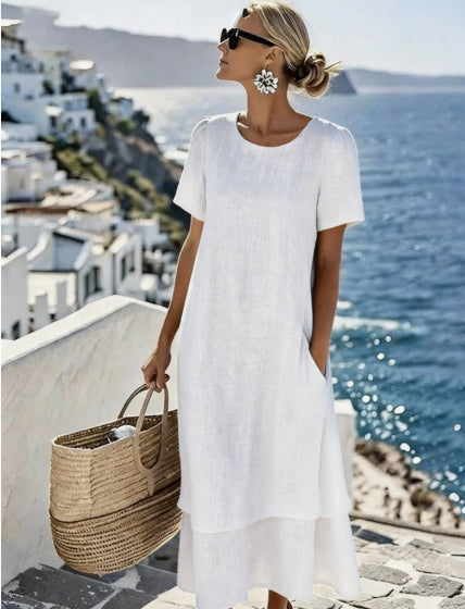 New Stylish Casual Striped V-Neck Elegant Dress
