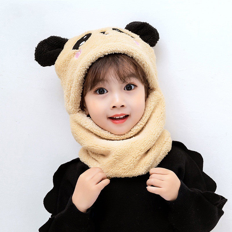 Gorro de invierno para niños y niñas, de una pieza, con protección para las orejas y cabeza de panda.