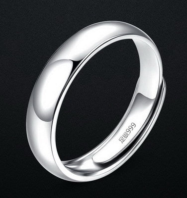 Anillo brillante sencillo de plata para hombre